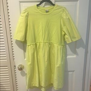 A New Day Green A-Line Puff Sleeve Dress Size Large